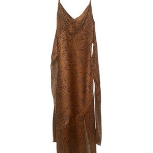 Brown Floral Slip Dress